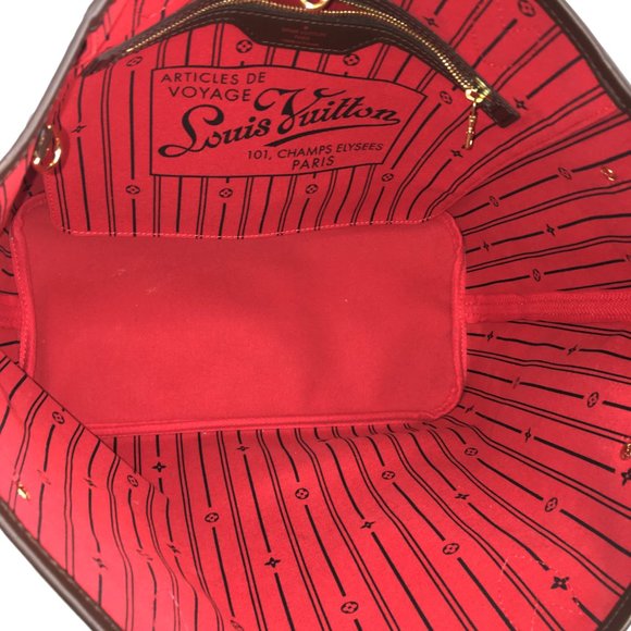 Neverfull Mm Tote Brown Canvas Shoulder Bag - Picture 7 of 8